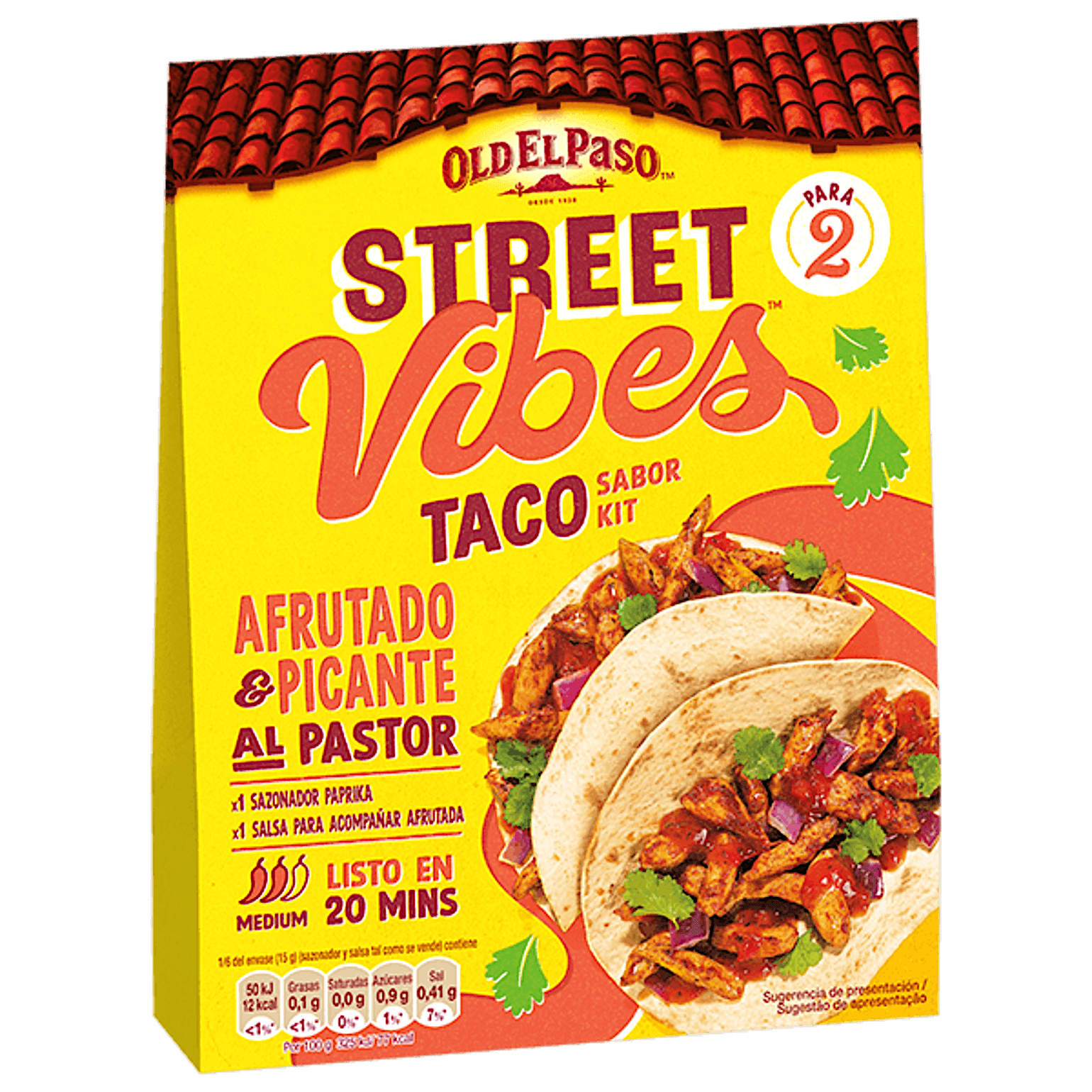Paquete Kit al pastor sabor taco Old El Paso, 92g
